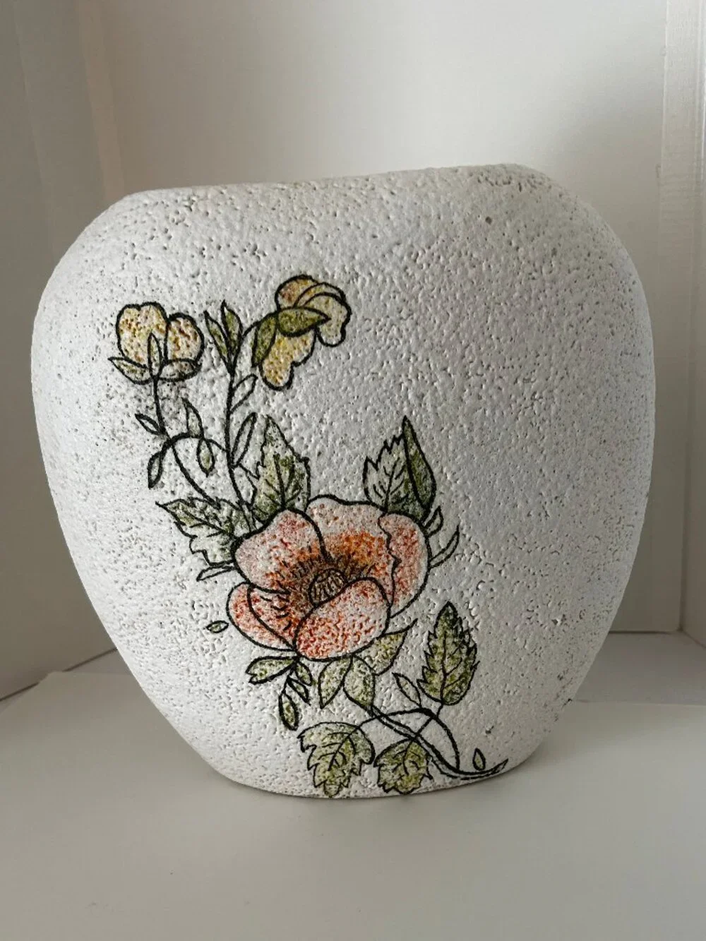 White Floral Lava Flower Vase